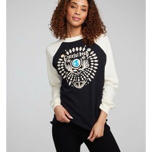 CHASER Grateful Dead Skull & Roses Truckee Tunic Pullover Sm Unisex Baseball Tee